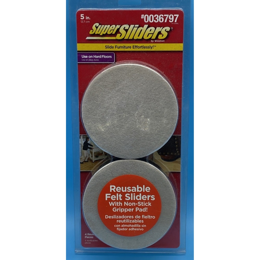 Super Sliders Reusable Furniture Easily Move 4 Pack, Beige 5 inch